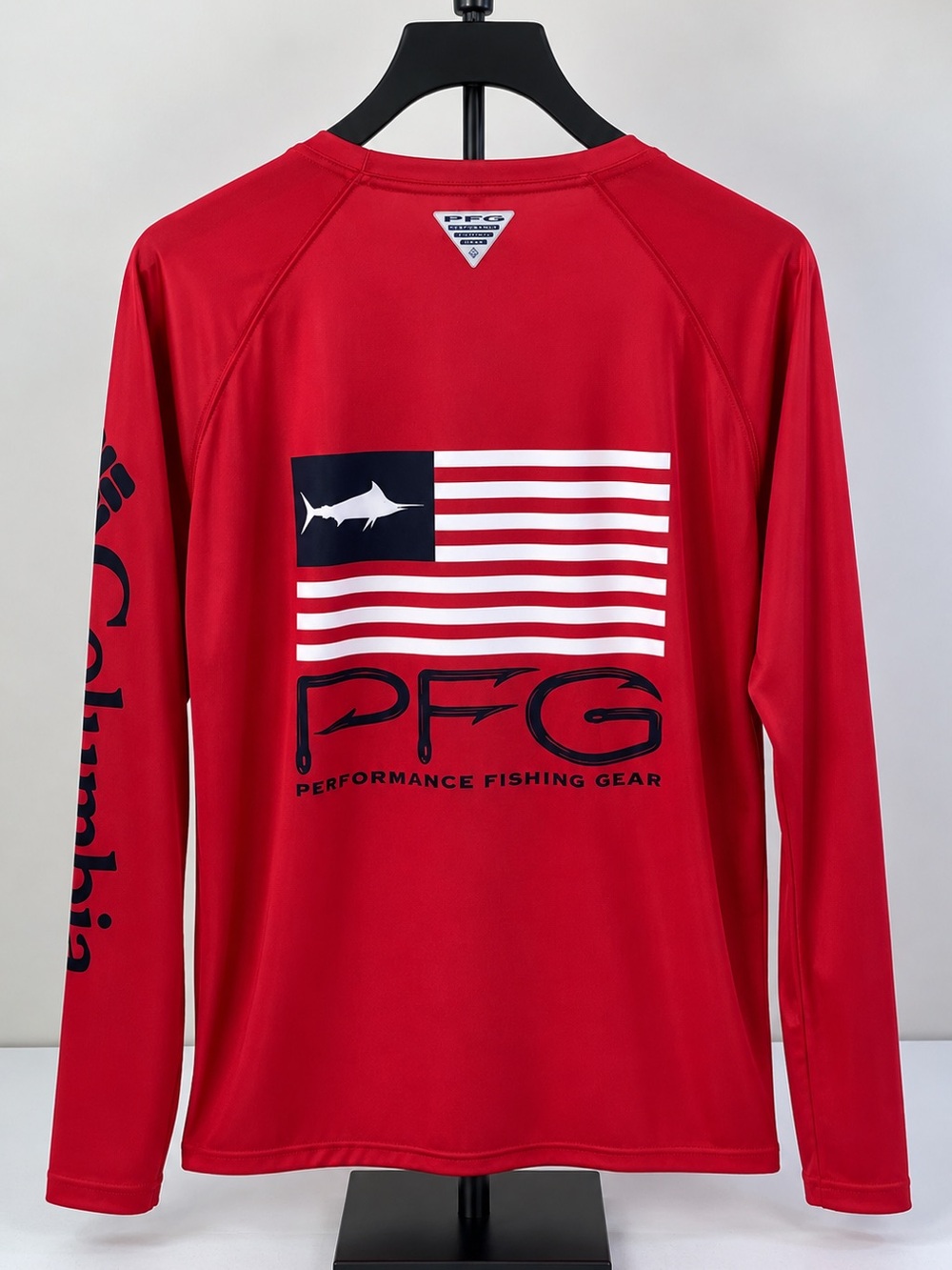 NWT Columbia PFG Men’s L Red Long Sleeve Fishing Shirt Omni-Shade Performance